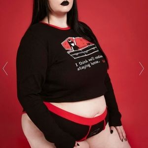 Emily the strange plus size thermal top